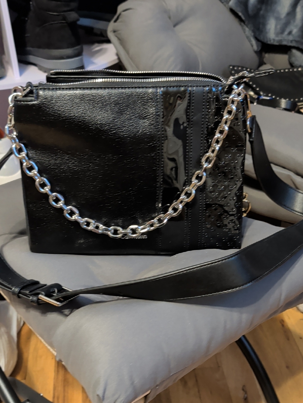 Black Calvin Klein Crossbody Bag with Chain.